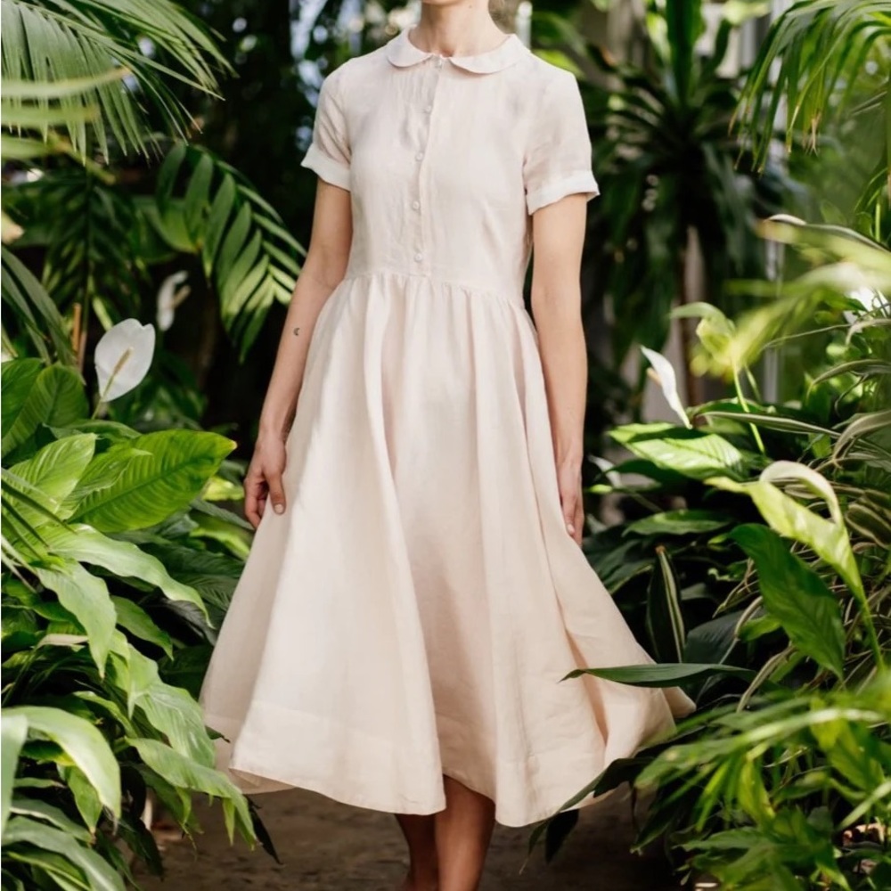 Son De Flor Classic Dress 🐚 sea shell white